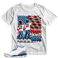 
              Shirt to Match 3 True Blue/Cement,Salute Shoe Coordinating Graphic Tee, Best Gift, Mens Clothing, Unisex Tops (US, Alpha, XX-Large, Regular, Regular, White)
            
