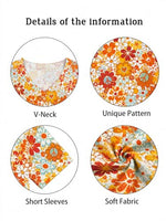 
              QIXYN Women Hippie Shirt 60s 70s Peace Love Tie Dye Tshirt Hippie Style Top
            