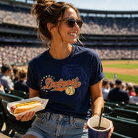 
              J2 Sport Unisex Retro Detroit Tiger Baseball T-Shirt – Men & Women Sport Shirt Navy
            