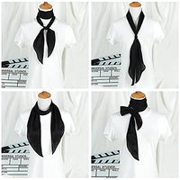
              GERINLY Black Silk Scarf for Hair Satin Skinny Scarf Belt Ascot Cravat
            
