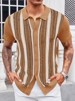 
              Runcati Mens Knit Polo Shirts Vintage Casual Short Sleeve Shirt Sweater
            