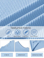 
              COOFANDY Men's Vintage Crochet Tank Top V Neck Sleeveless Knitwear Textured Summer Retro 70s Outfit, Light Blue, Medium
            