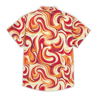 
              70s Mens Funny Hawaiian Shirt Retro Pattern Beach Tropical Short Sleeve Holiday Aloha Shirt Casual Button Down Shirt Orange
            