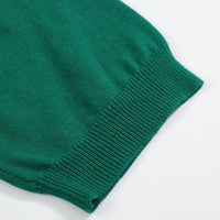 
              OXKNIT Women's Green Knitted T-Shirt, Retro Animal Pattern Crewneck Cotton Short Sleeve- Cropped Length
            
