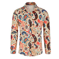 
              Eunchaes Men 70s Disco Shirt Floral Paisley top retro costume(Z3737YE,3XL)
            