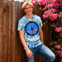 
              Mens Hippie Peace Sign T Shirt 60s 70s Vintage Short Sleeve Casual Tee
            