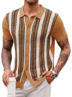 
              Runcati Mens Knit Polo Shirts Vintage Casual Short Sleeve Shirt Sweater
            