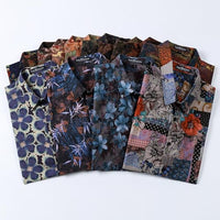 
              LucMatton Men's 70s Hawaiian Shirt Vintage Print Short-Sleeve Button-Down Shirts for Summer Vacation & Beach Black Antique Rose Large
            