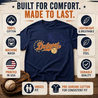 
              J2 Sport Unisex Retro Detroit Tiger Baseball T-Shirt – Men & Women Sport Shirt Navy
            