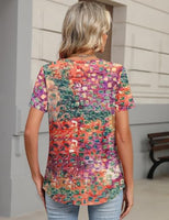 
              TCOT V Neck Shirts for Women Casual Short Sleeve Trendy Tops Blouses M
            