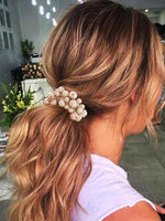 
              Fashey Pearl Hair Scrunchies Beaded Hair Ties Elastic Hair Bands Ponytail Holder Hair Accessories for Women and Girls（Pack of 3）
            