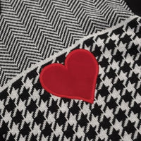 
              OXKNIT Men's Knit Short Sleeve Shirts Button Down Vintage Knitted Embroidery Heart Pattern Polo Shirt Black Polo
            