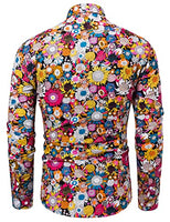 
              TUNEVUSE Men Floral Dress Shirt, Long Sleeve Button Down Patterned Cotton
            