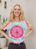 
              YHHR Women 70s Hippie Costume Tie Dye T-Shirt Peace Love Graphic Tee Tops
            
