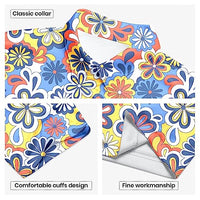 
              ZePinger Hippie Flower 70s Shirts for Men - Retro Short Sleeve Golf Shirt
            
