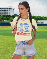 
              ALLTB Baseball Shirts Women Funny Baseball Mom Shirt Ballgame Graphic Tshirt Game Day Fan Tee Casual Short Sleeve Top Apricot
            