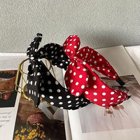 
              Deghew Red Polka Dot Bow Headbands Cute Bandana Hairband Halloween Costume 50s Hair accessories for women and girls
            