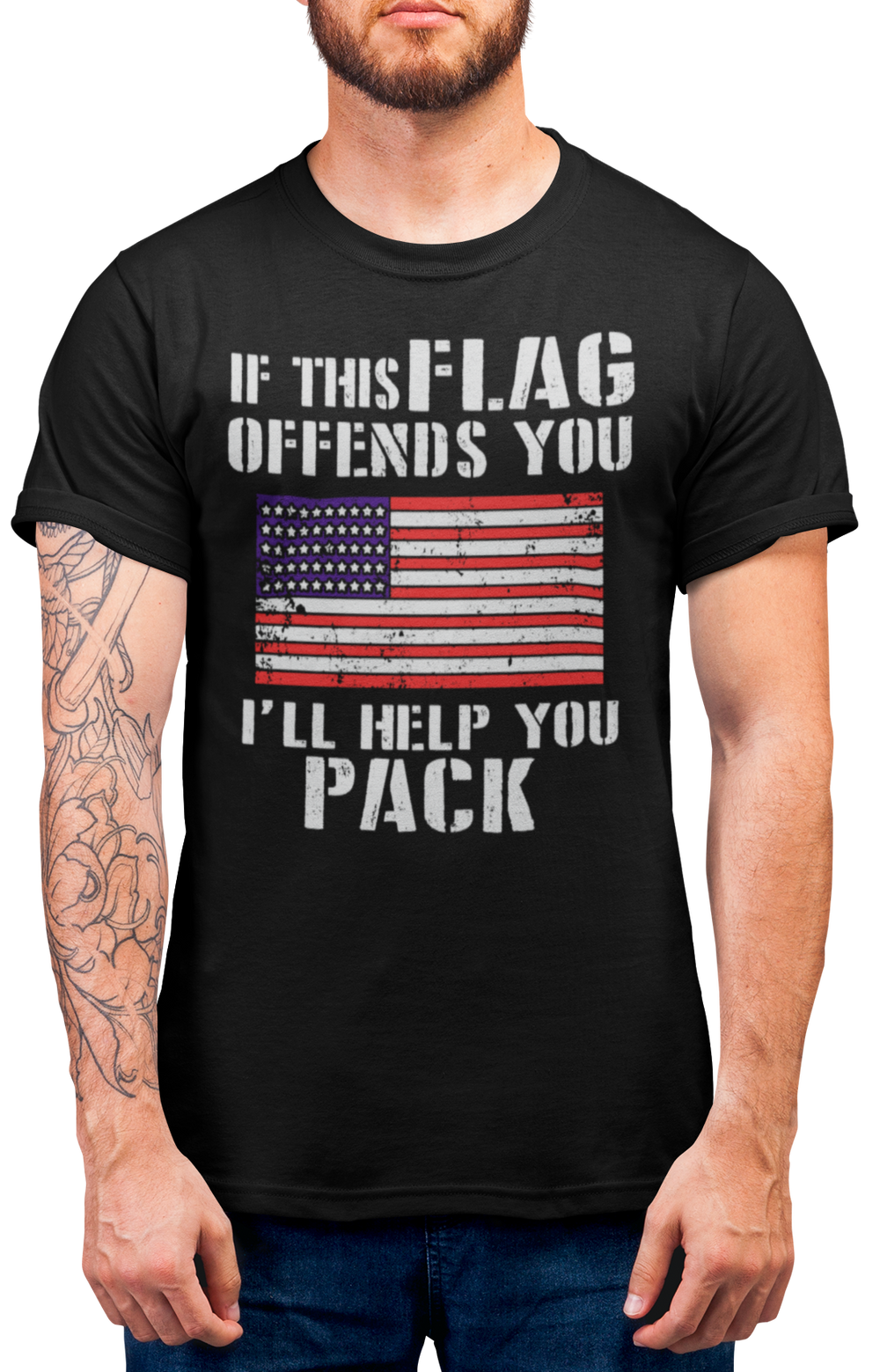 If this flag offends you pack Second Amendment Mens Patriot USA Homeland Graphic T Shirt, 2nd Amendment Right Tee