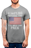 
              If this flag offends you pack Second Amendment Mens Patriot USA Homeland Graphic T Shirt, 2nd Amendment Right Tee
            