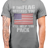 If this flag offends you pack Second Amendment Mens Patriot USA Homeland Graphic T Shirt, 2nd Amendment Right Tee