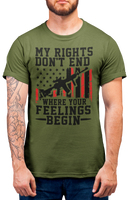 
              My rights don't end where my feelings begin Second Amendment Mens Patriot USA Homeland Graphic T Shirt, 2nd Amendment Right Tee
            