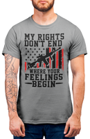 
              My rights don't end where my feelings begin Second Amendment Mens Patriot USA Homeland Graphic T Shirt, 2nd Amendment Right Tee
            