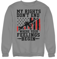 
              Patriotic Men,s Long Sleeve Sweatshirt My Rights Don't End Where Feeling Begin
            