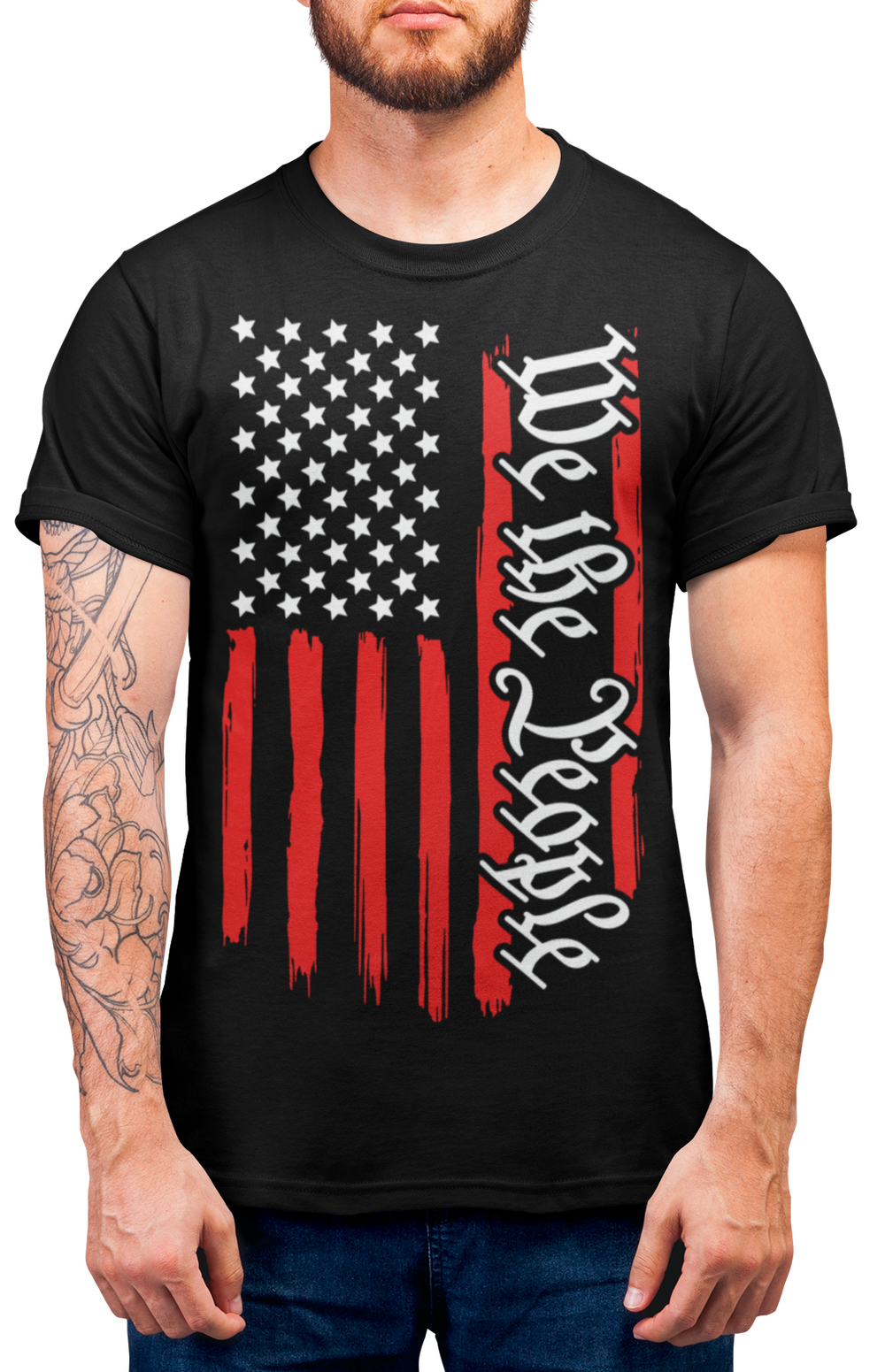 We The People Flag Second Amendment Mens Patriot USA Homeland Graphic T Shirt, 2nd Amendment Right Tee