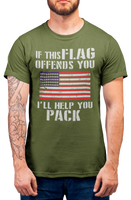 
              If this flag offends you pack Second Amendment Mens Patriot USA Homeland Graphic T Shirt, 2nd Amendment Right Tee
            