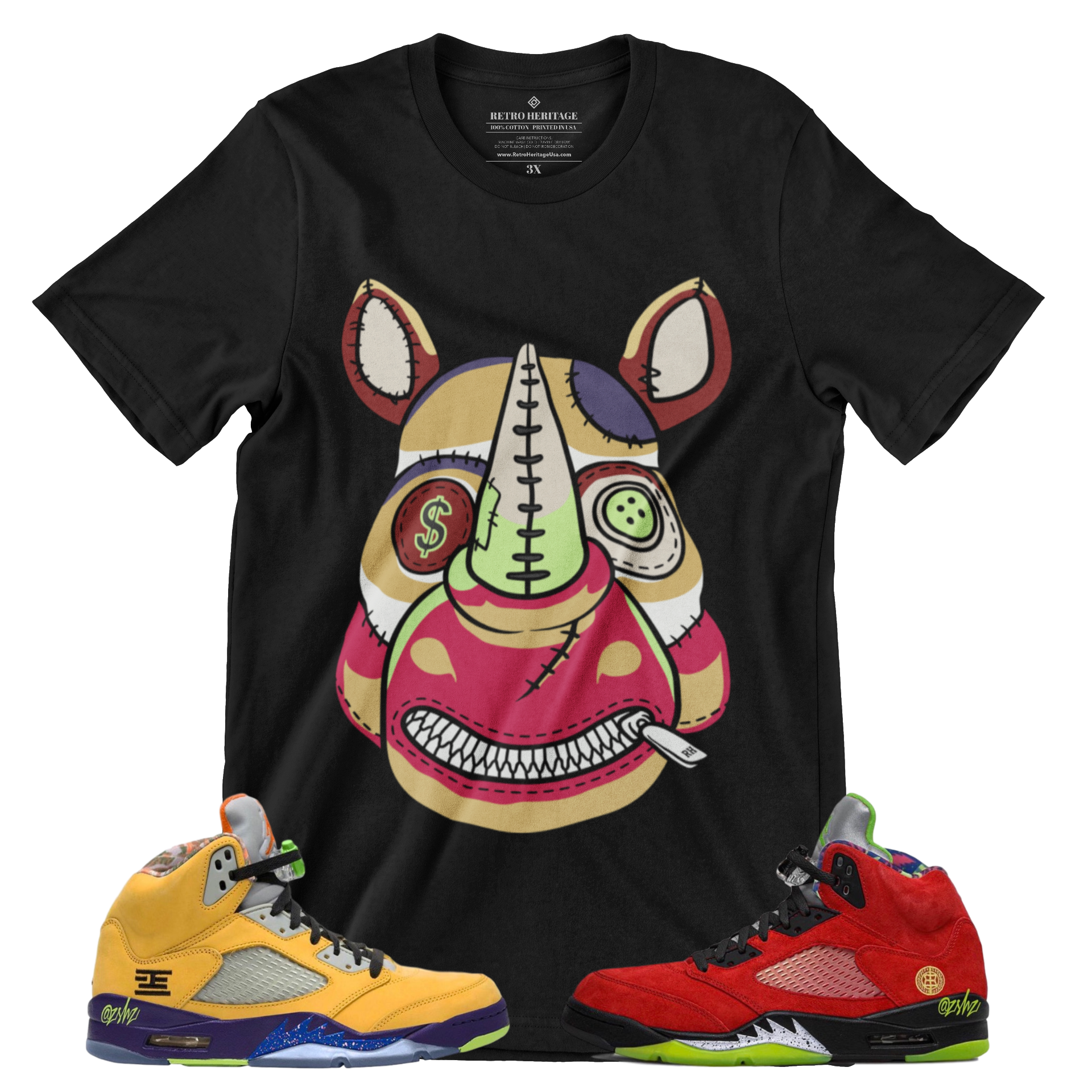 R265 Jordan 5 What The Shoe Match T Shirt Retro Heritage