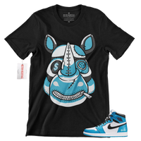 R268 Air Jordan 1 OG University Blue Sneaker Match T Shirt