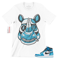 R268 Air Jordan 1 OG University Blue Sneaker Match T Shirt
