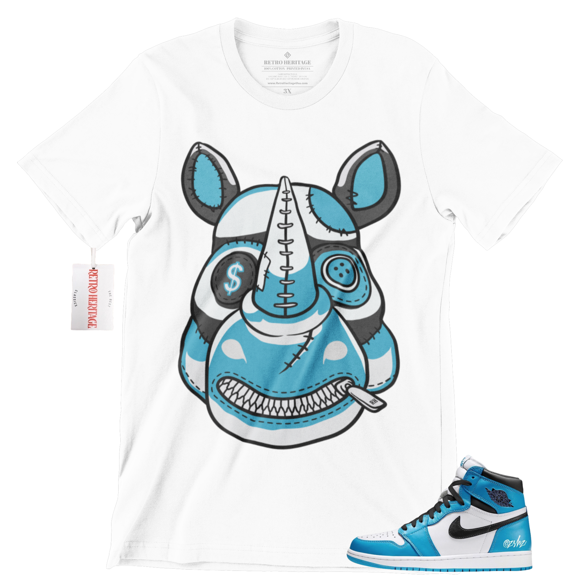 jordan 1 university blue t shirt