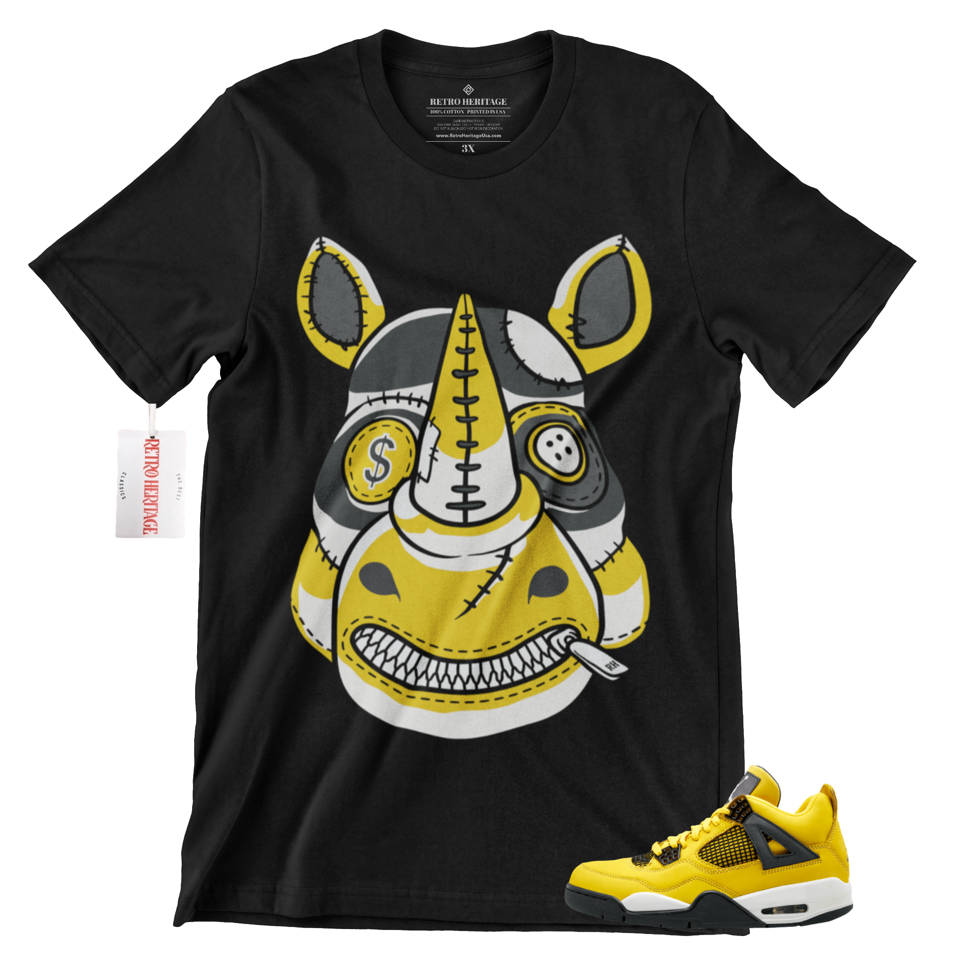R301 Air Jordan 4 Lightening Yellow/Black Sneaker Match T