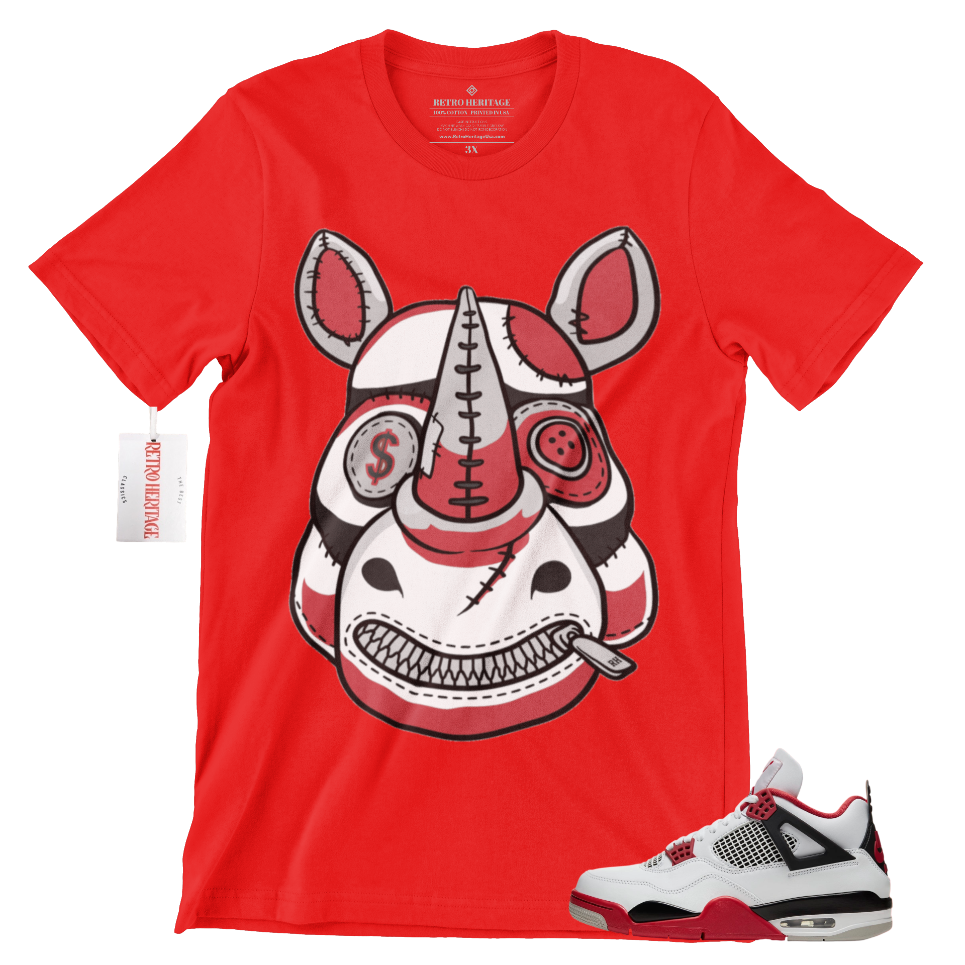 R309 Air Jordan 4 Fire Red T Shirt| Retro Heritage