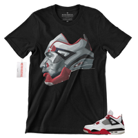 R311 Jordan Retro 4 Fire Red Jordan Sneaker Head T Shirt