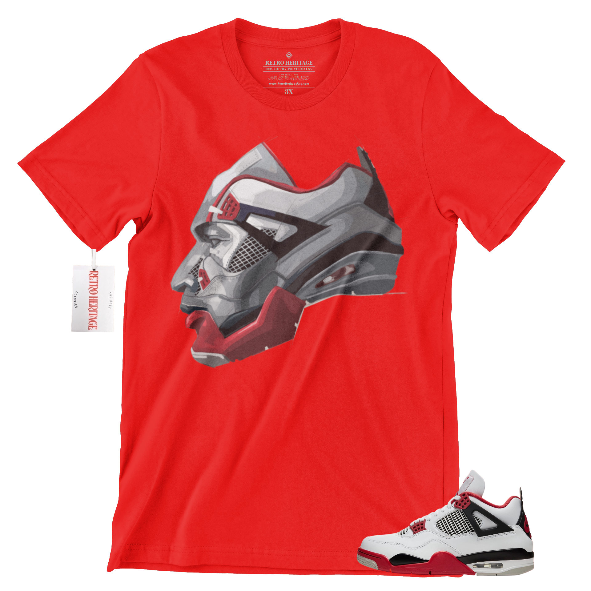 jordan 4 fire red tshirt