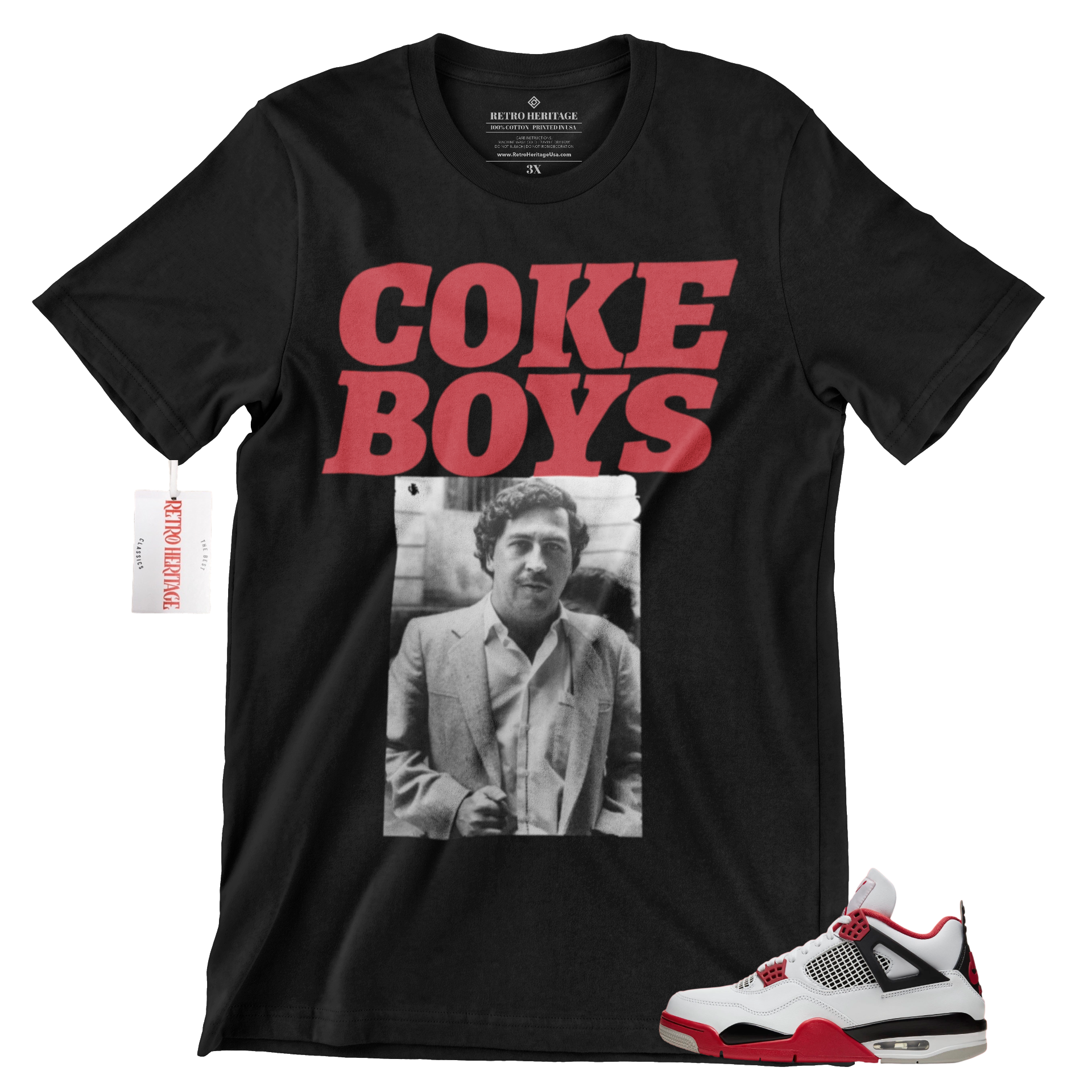 R314 Jordan Fire Red Coke Boys T Shirt| Retro Heritage