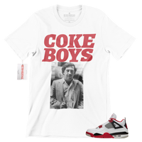 
              R314 Jordan 4 Fire Red Coke Boys T Shirt
            