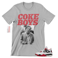 R314 Jordan 4 Fire Red Coke Boys T Shirt