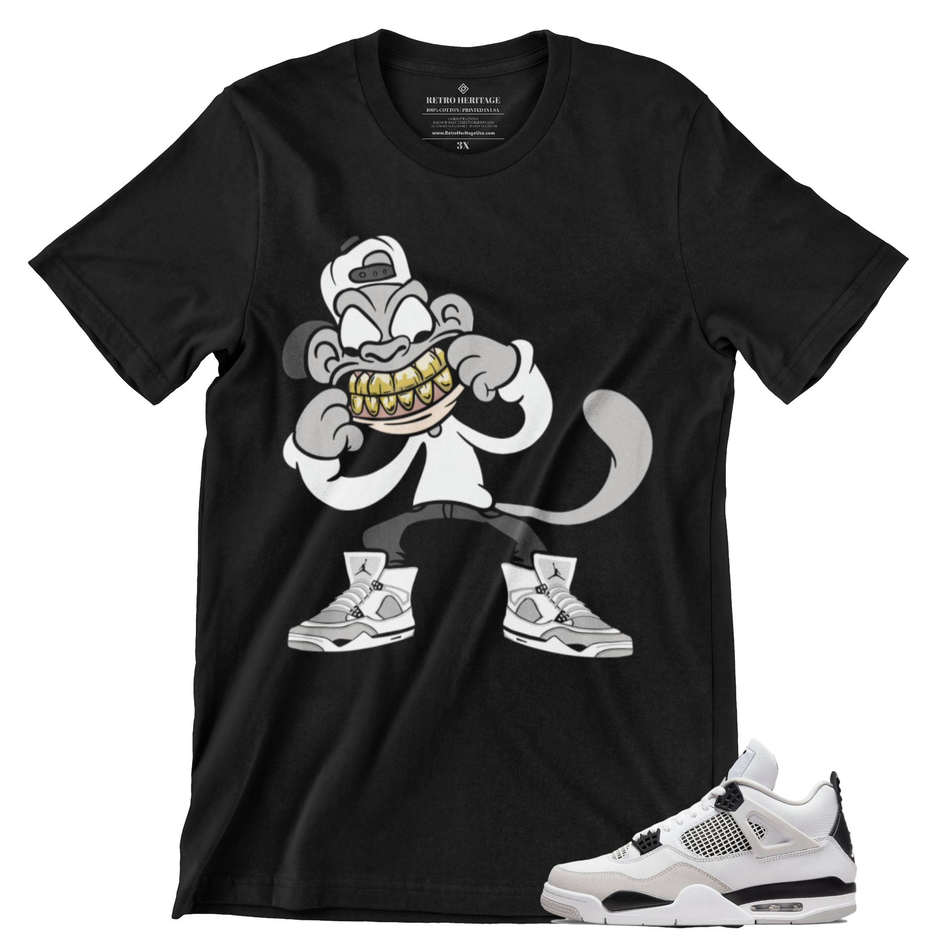 Jordan Military Black Monkey Grill T-Shirt| Retro Heritage