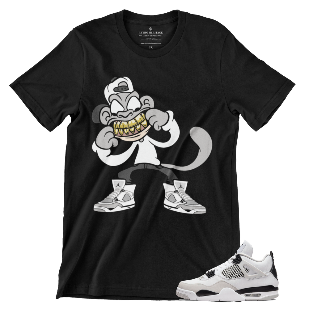 Jordan 4 Military Black Monkey Grill T-Shirt