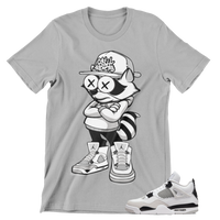 
              Jordan 4 Military Black Cash Addict Raccoon T-Shirt
            