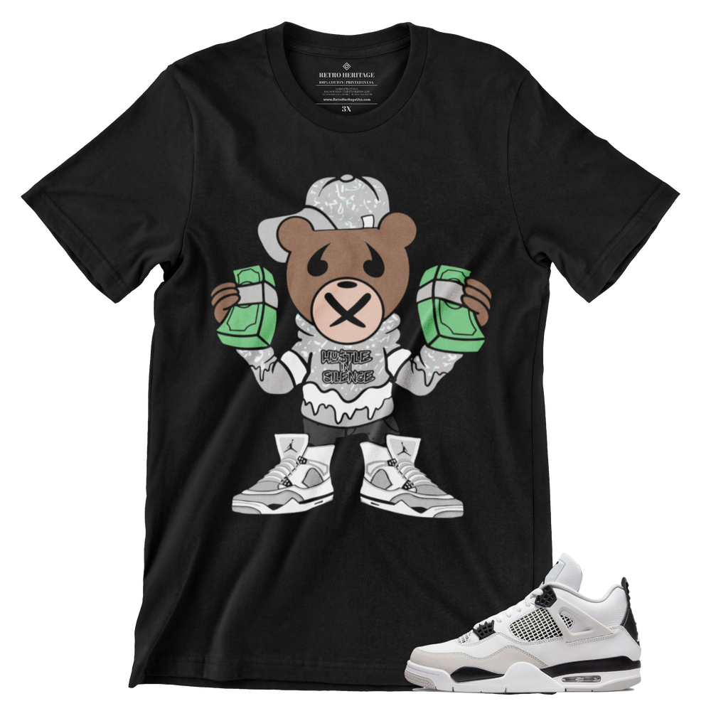 Jordan 4 Military Black Hustle Bear T-Shirt